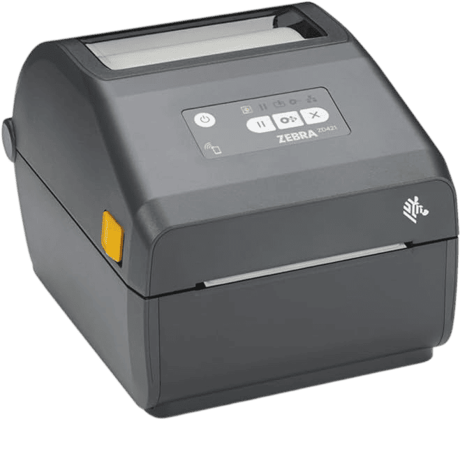 Thermal Transfer Printer (74/300M) ZD421; 203 dpi, USB, USB Host, Ethernet, BTLE5, EU and UK Cords, Swiss Font, EZPL